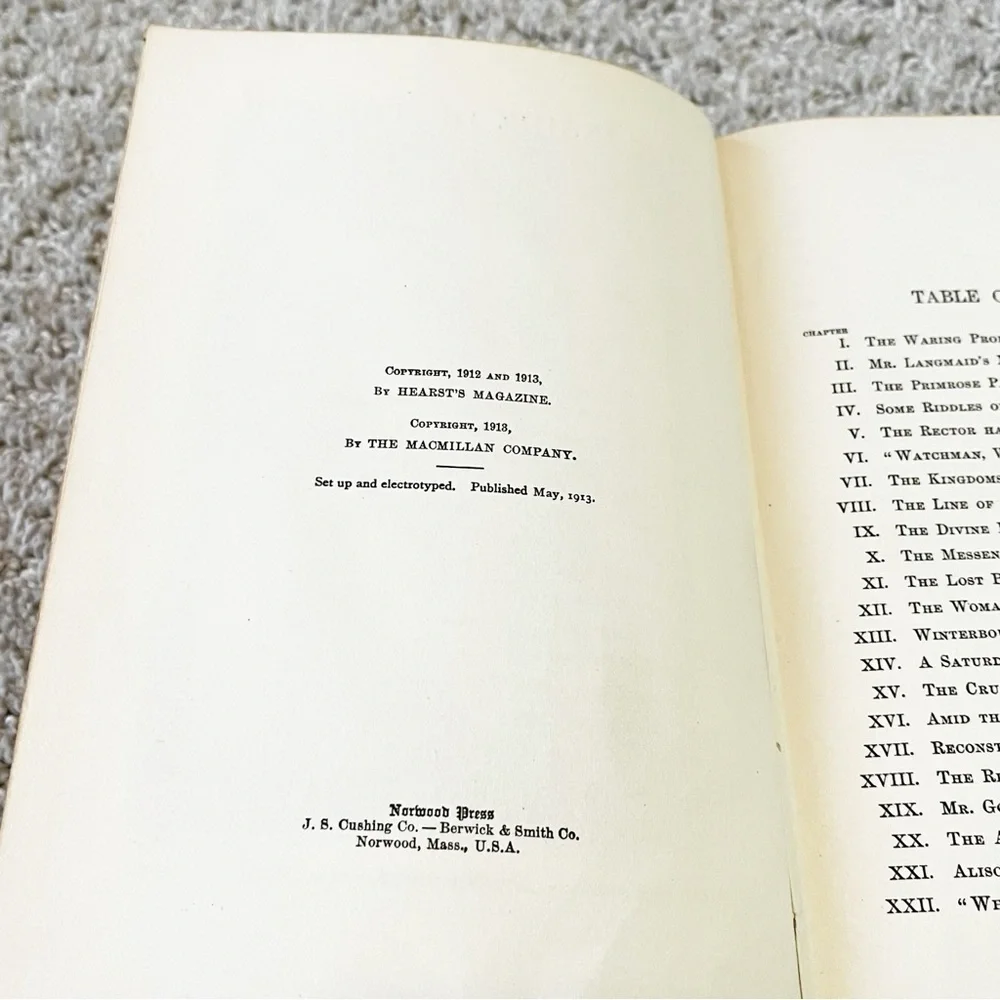 The Inside of the Cup by Winston Churchill 1913 Edition Hard Cover Book